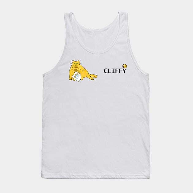 Cliffy Cuddly Cat Essential Worker Rainbow Tank Top by ellenhenryart